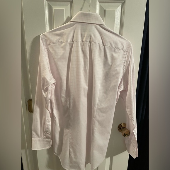 Men’s 15.5 Ledbury white and thin pink check - Picture 3 of 3